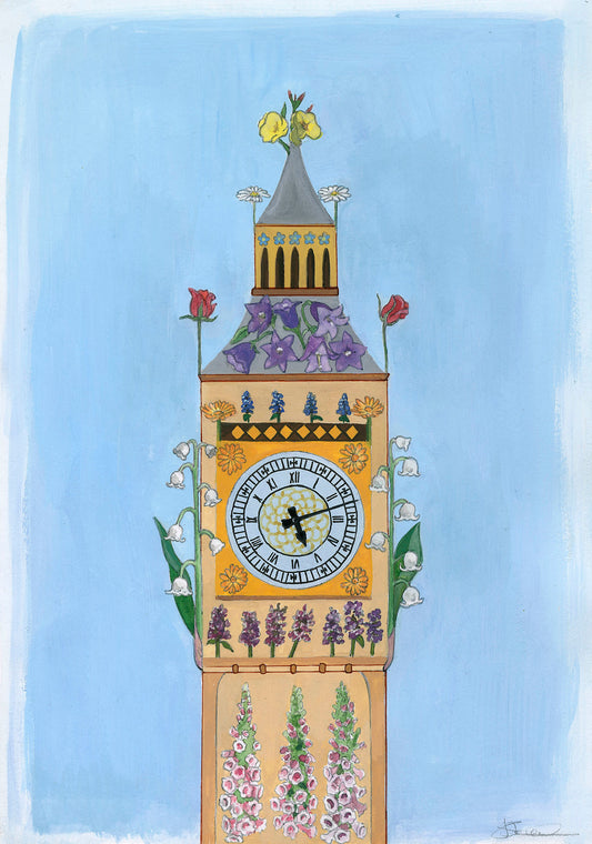 'Big Ben Flower Tower' Giclee Print