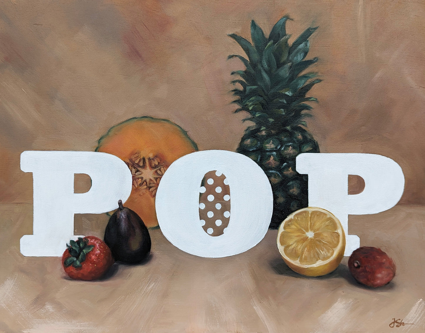 'POP Fruits' Original Oil Painting